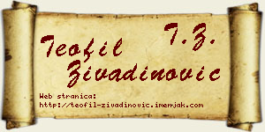Teofil Živadinović vizit kartica